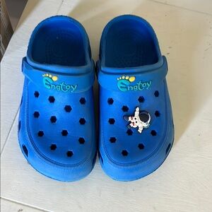 Kids Blue Clogs with Charm